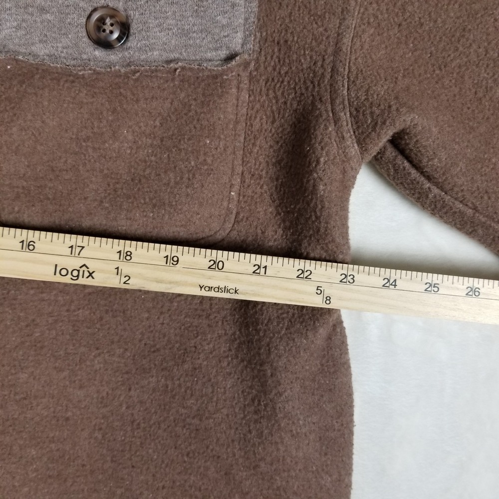 Oli & Hali Shacket Women M Brown Contrast Fleece Elbow Patch EJ30276 - Picture 5 of 7